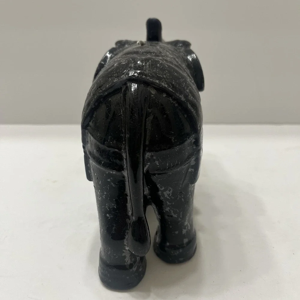 Elephant Shaped Candle Black Wax Unused Unscented Medium Size 6x7x3